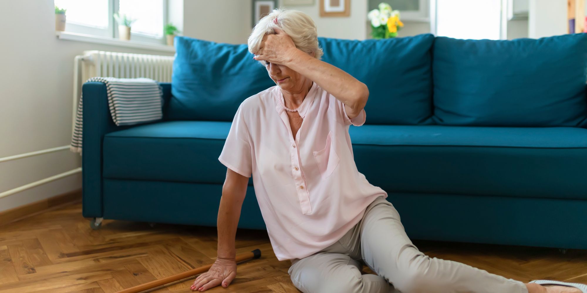 older lady fallen on floor fall prevention in the elderly